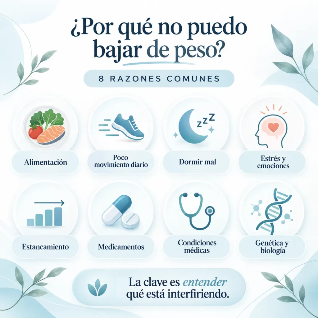 Por qué no puedo bajar de peso infografia - VIU