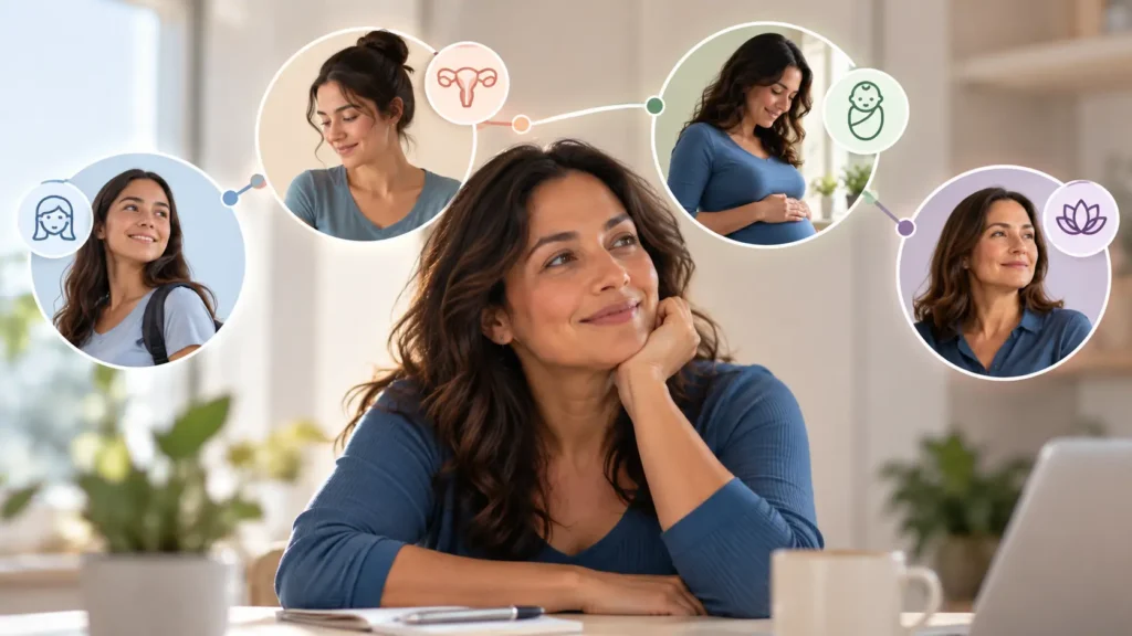 Woman reflecting on weight changes across different stages of life, including pregnancy and menopause - Global Obesity Group - Bogota, Colombia